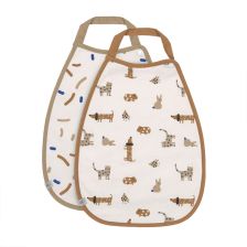 Комплект лигавници Lassig Drop Bib Little Mateys Royal Blue, 2 бр