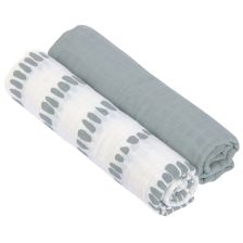 Комплект бебешки пелени Lassig Strokes Silver Grey, 2бр.,120x120 см.