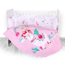 Спален комплект Lorelli Лили 60/120 ранфорс Хепи Лама с обиколник