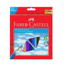 Цветни моливи Faber-Castell - Еко, 24 цвята + острилка