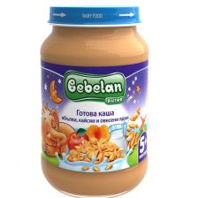 Бебешка млечна каша Ябълки, Кайсии и Овесени ядки,5+м. 190гр.