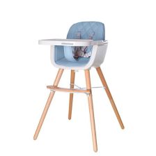 Дървен стол за хранене Kikka Boo Woody Blue
