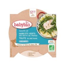 Био меню Babybio - Пъстърва и зелен фасул 230гр 12м+