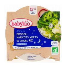 Био меню Babybio Лека нощ - Броколи, зелен фасул, грах, картофи и ориз