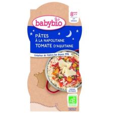 Био меню Babybio Лека нощ - Паста с домати 2x200гр. 8+м