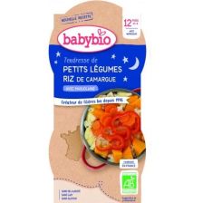 Био меню Babybio Лека нощ - Зеленчуци с ориз 2x200гр 12м+