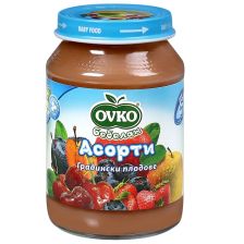 Бебешко пюре Bebelan Ovko Градински плодове- Асорти 5+м. 190гр.