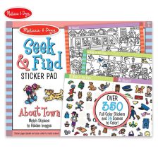 Книжка за оцветяване и стикери - Град Melissa and Doug 40150
