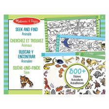 Книжка за оцветяване и стикери -  Животни Melissa and Doug 40152