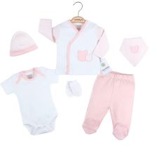 Комплект за изписване CICCIM BABY 5 части Мечета Розово Размер 56 cm 4330