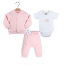Комплект Ciccim Baby 3 части Пеперуди Розов 4588
