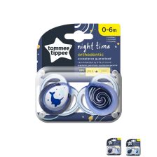 Ортодонтични залъгалки Tommee Tippee NIGHT TIME 0-6м, 2 бр.