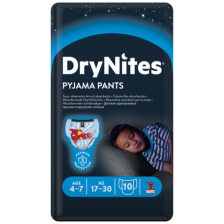 Бебешки пелени гащички HUGGIES DryNites, 4-7 г., 17-30 кг, 10 бр., Момче