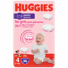 Бебешки пелени гащички HUGGIES Pants 4 9-14кг 36бр. момиче