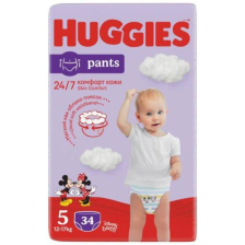 Бебешки пелени гащички HUGGIES Pants 5 12-17кг 34бр.
