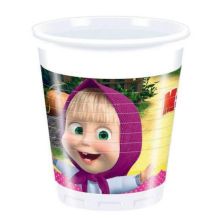 Пластмасови чаши за рожден ден Procos MASHA & THE BEAR 8 бр. 200 ml