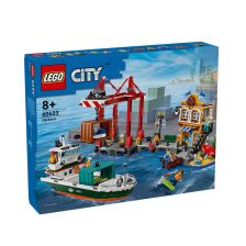 Конструктор LEGO City Крайбрежно пристанище с товарен кораб 60422