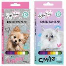 Моливи за рисуване St. Majewski My little friend триъгълни, 12 цвята