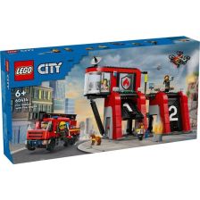 Конструктор LEGO City Пожарна станция с пожарен камион, 60414