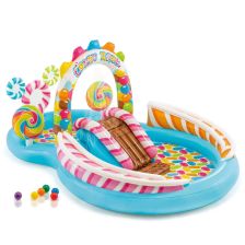 Надуваем център за игра с пързалка INTEX Бонбонландия