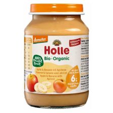 Бебешко пюре Holle - Ябълки, банан и кайсии, 190 g