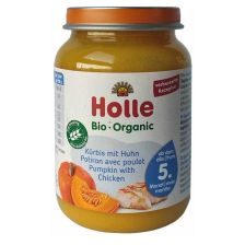 Бебешко пюре Holle - Тиква с пилешко месо, 190 g