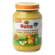 Бебешко пюре Holle - Тиквички, тиква и картофи, 190 g