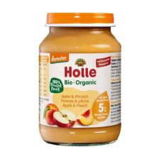 Бебешко пюре Holle - Ябълки и праскови, 190 g