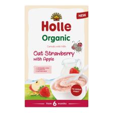 Био млечна каша Holle с ягода и ябълка 250г