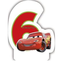Свещ за рожден ден Procos номер 6 Cars