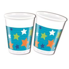 Чашки 8бр Procos Happy Birthday сини 88194