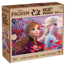 Двустранен пъзел Lisciani Disney Eco Puzzle Замръзналото Кралство, 60ч.