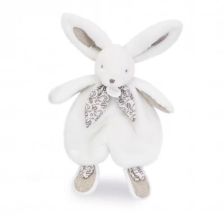 Плюшена играчка за гушкане Doudou заек с шал 29 см и луксозна кутия, DC4146