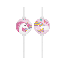 Сламки Procos Unicorn Rainbow Colors 4 бр 22 см