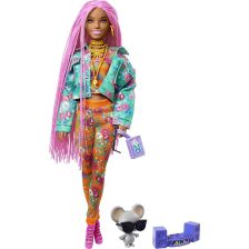 Кукла Mattel Barbie Extra 10 с розови плитки и домашен любимец