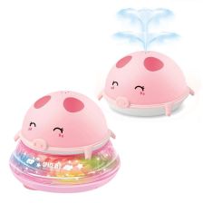 Бебешка играчка 2в1 Raya Toys Прасенце пръскащо вода, с музика и светлини