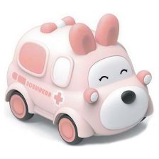 Бебешка играчка линейка Raya Toys Зайче, с pull-back механизъм