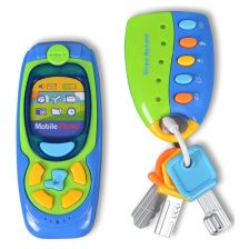 Бебешка музикална интерактивна играчка Raya Toys Keys And Phone, с светлини