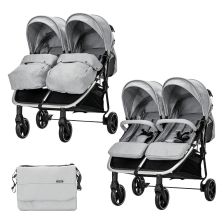 Бебешка количка за близнаци Lorelli Duo, с чанта за аксесоари