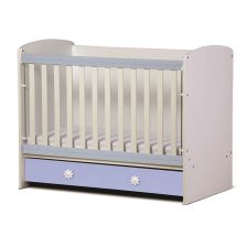 Бебешка кошара Dizain Baby Светла 70/140 подвижна решетка Бял/Син