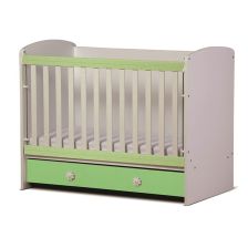 Бебешка кошара Dizain Baby Светла 70/140 подвижна решетка Бял/Зелен