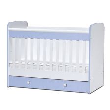 Бебешка кошара Dizain Baby Калина 60/120 стационарна решетка Бял/Син