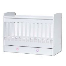 Бебешка кошара Dizain Baby Светла 70/140 стационарна решетка Бял