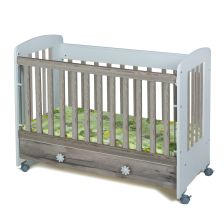 Бебешка кошара Dizain Baby Клео 60/120 подвижна решетка Бял/Северен Дъб