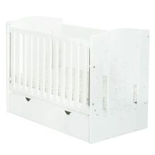 Бебешка кошара Dizain Baby KRISTA 60/120 с подвижна решетка Бял