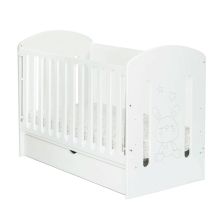 Бебешка кошара Dizain Baby ORNELA 60/120 с подвижна решетка Бял