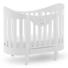 Бебешка кошара Italbaby BABY CHIC Lunetta Бял, с матрак и спален комплект