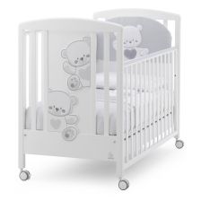 Бебешка кошара Italbaby JOLIE Осн. цвят бял + декорация Grey