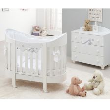 Бебешка кошара Italbaby SOGNI DORO Lunetta Бял, с матрак и спален комплект