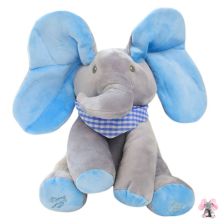 Бебешка музикална играчка Raya Toys Слонче с движещи се ушички, 33 см